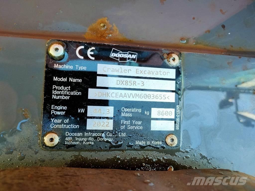Doosan DX85R-3 Мини екскаватори < 7 т