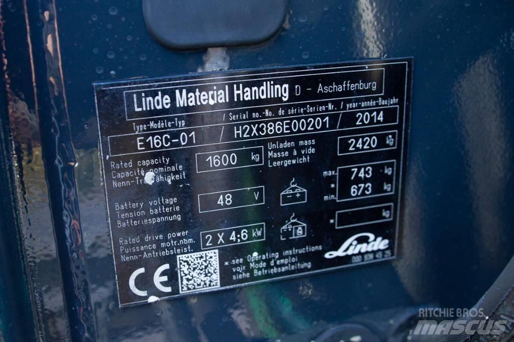 Linde E 16 Електрически вилични кари-повдигачи