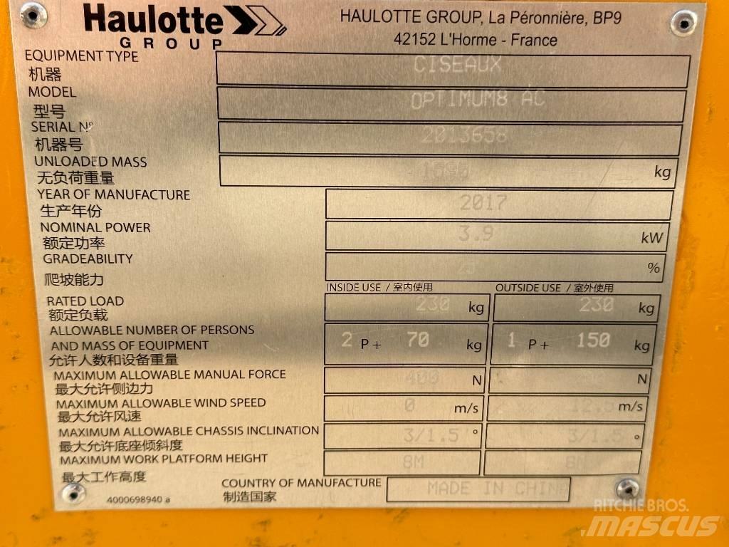 Haulotte OPTIMUM 8 Ножични работни платформи
