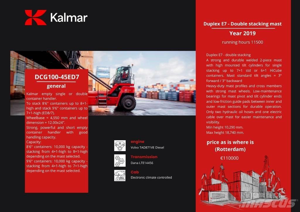 Kalmar DCG 100-45ED7 Кари товарачи на контейнери