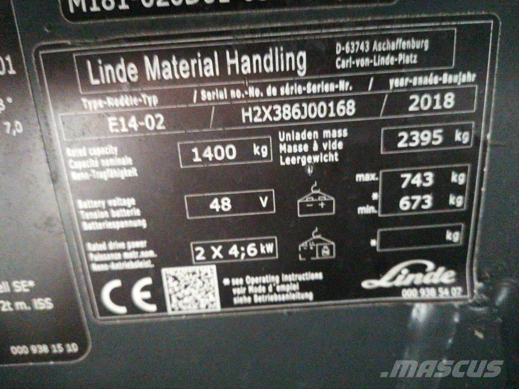 Linde E14-02 Електрически вилични кари-повдигачи