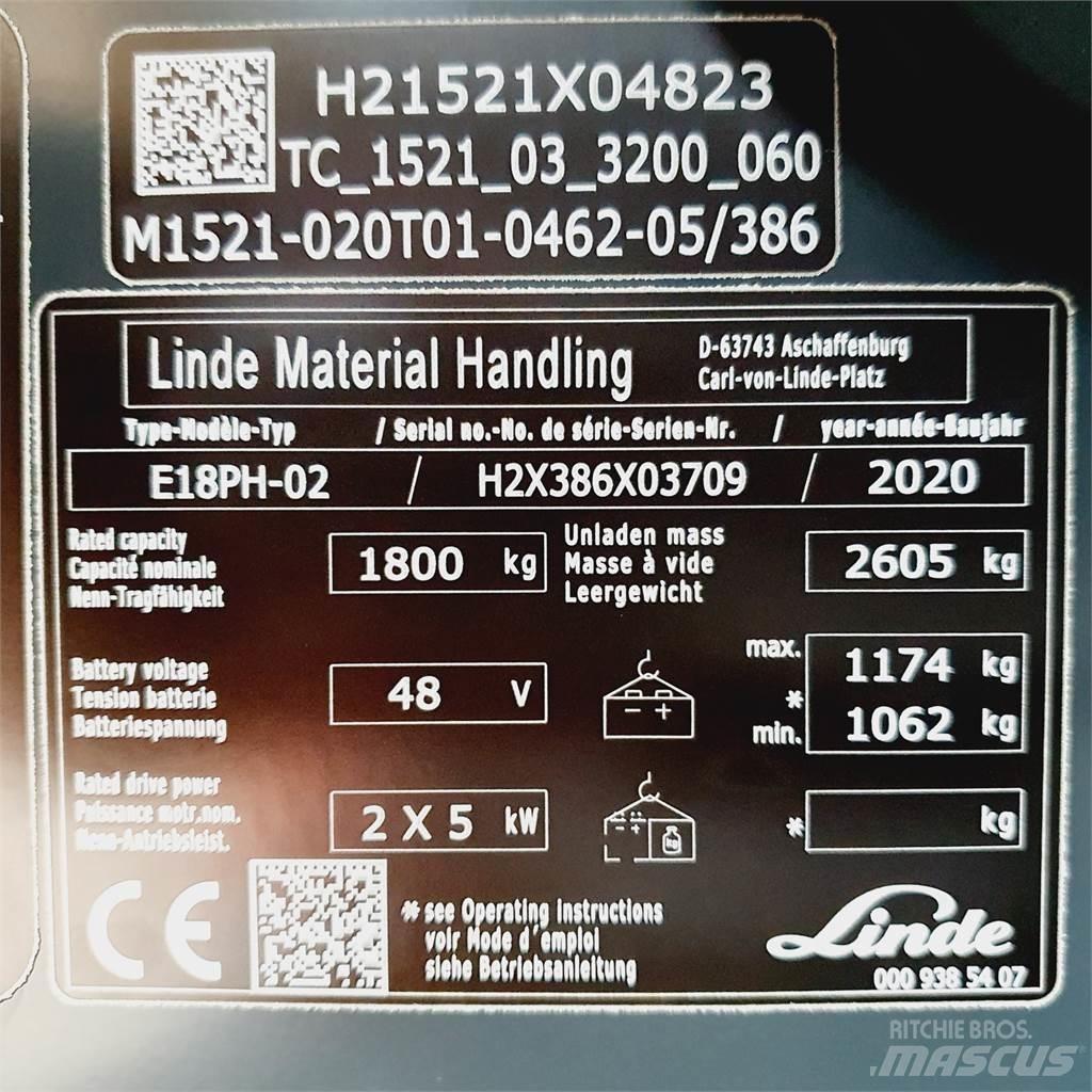 Linde E18PH Електрически вилични кари-повдигачи