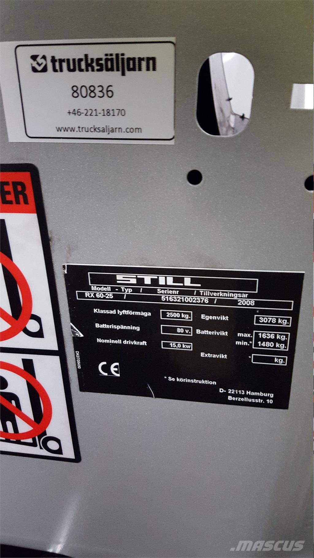 Still RX60-25 Електрически вилични кари-повдигачи