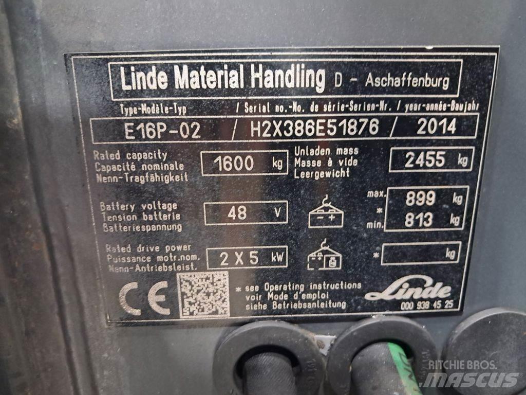 Linde E16P-02 Електрически вилични кари-повдигачи