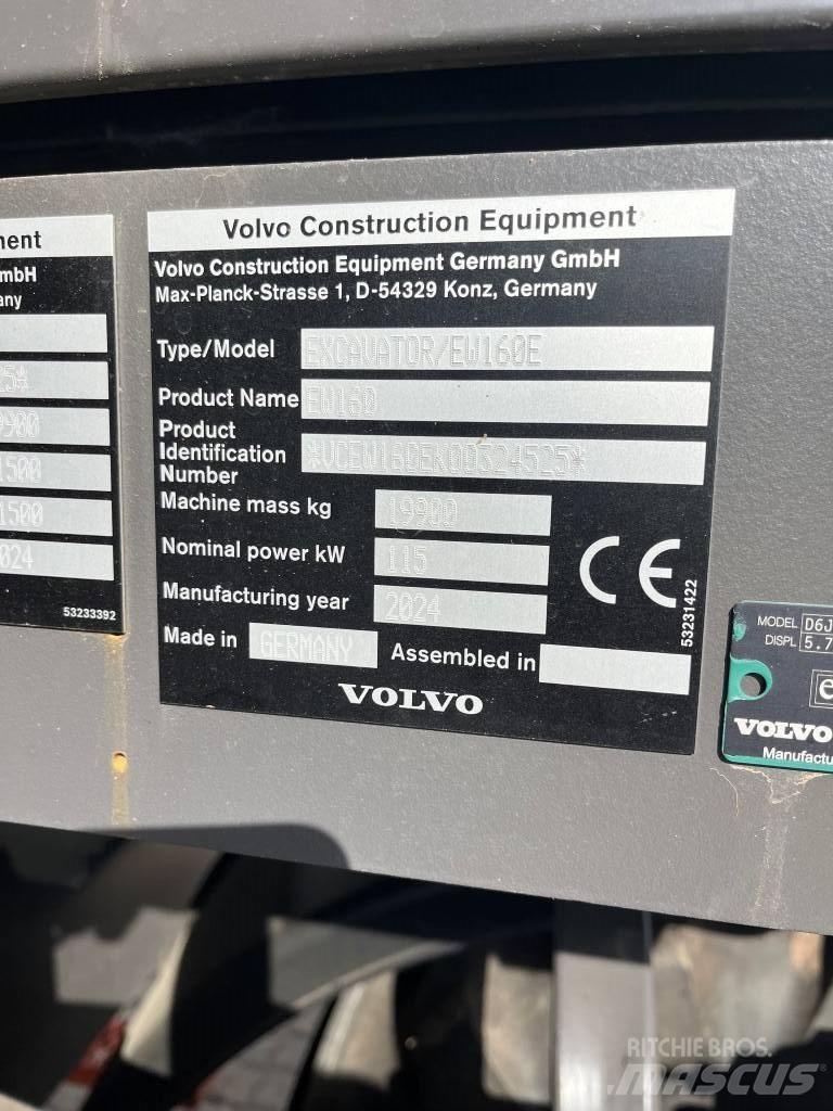 Volvo EW160E Колесни екскаватори