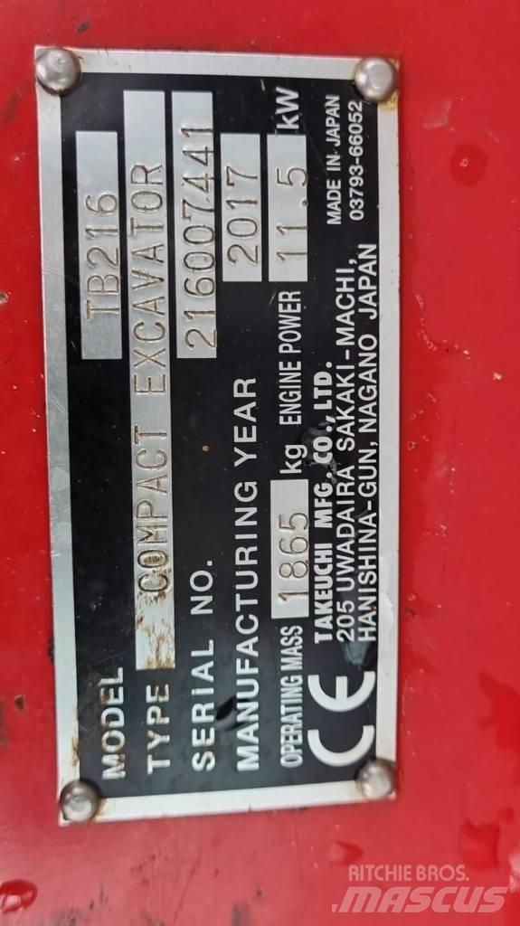 Takeuchi TB216 V4 Мини екскаватори < 7 т
