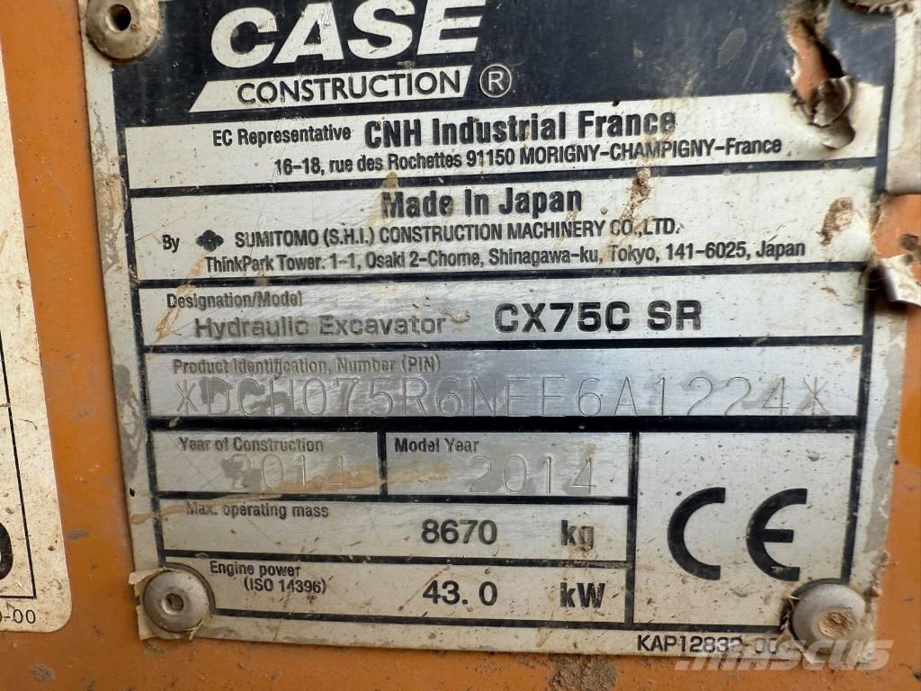 CASE CX 75 C SR Средни екскаватори 7т - 12т