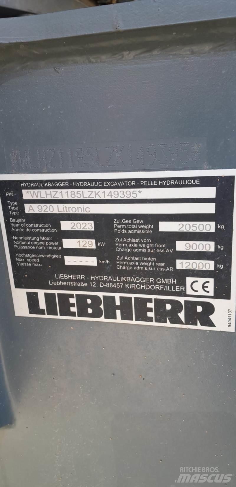 Liebherr A920 Колесни екскаватори