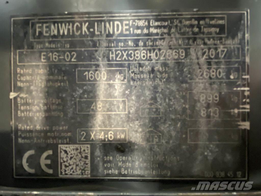 Linde E16-02 Електрически вилични кари-повдигачи