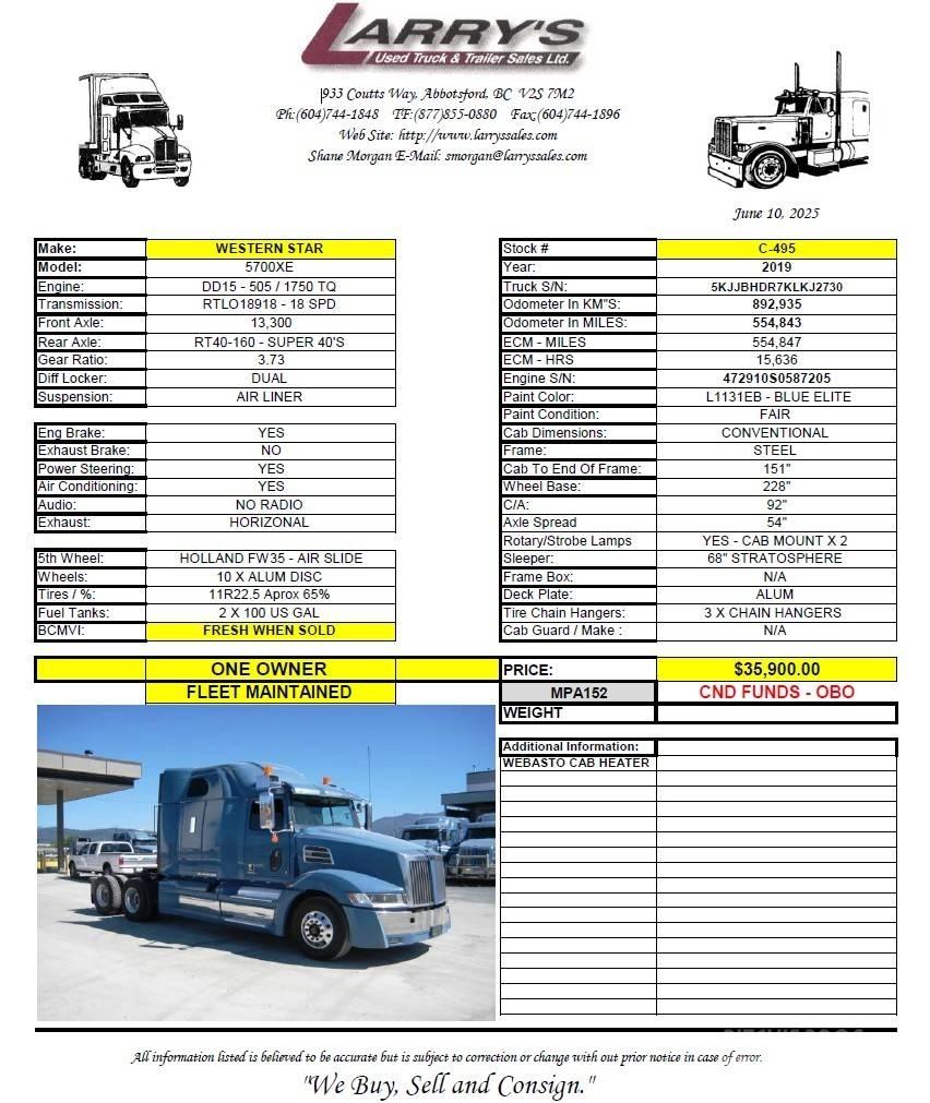 Western Star 5700 XE Влекачи
