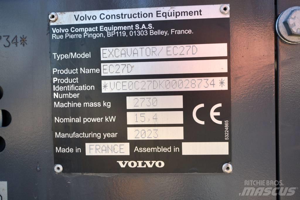 Volvo EC 27 D Мини екскаватори < 7 т