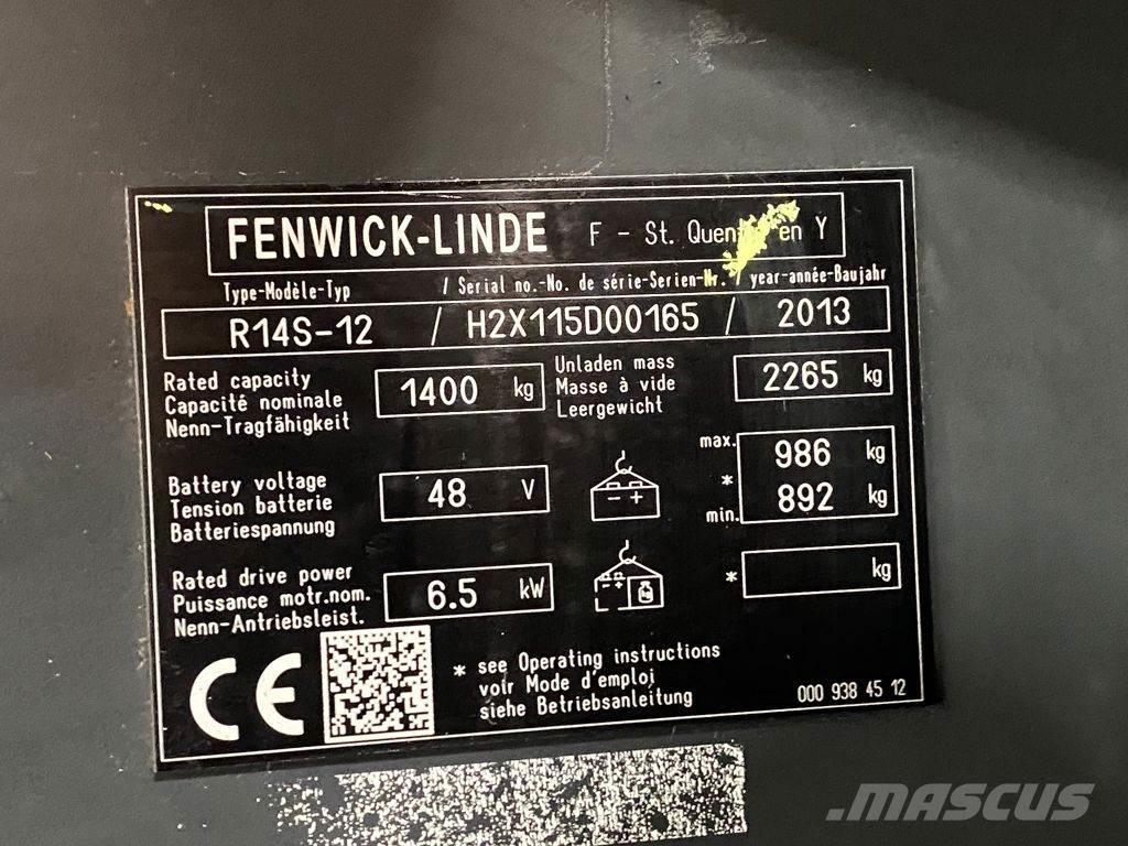 Linde R14S-12 Ретрак/ Високоповдигач с изместване на вилката напред