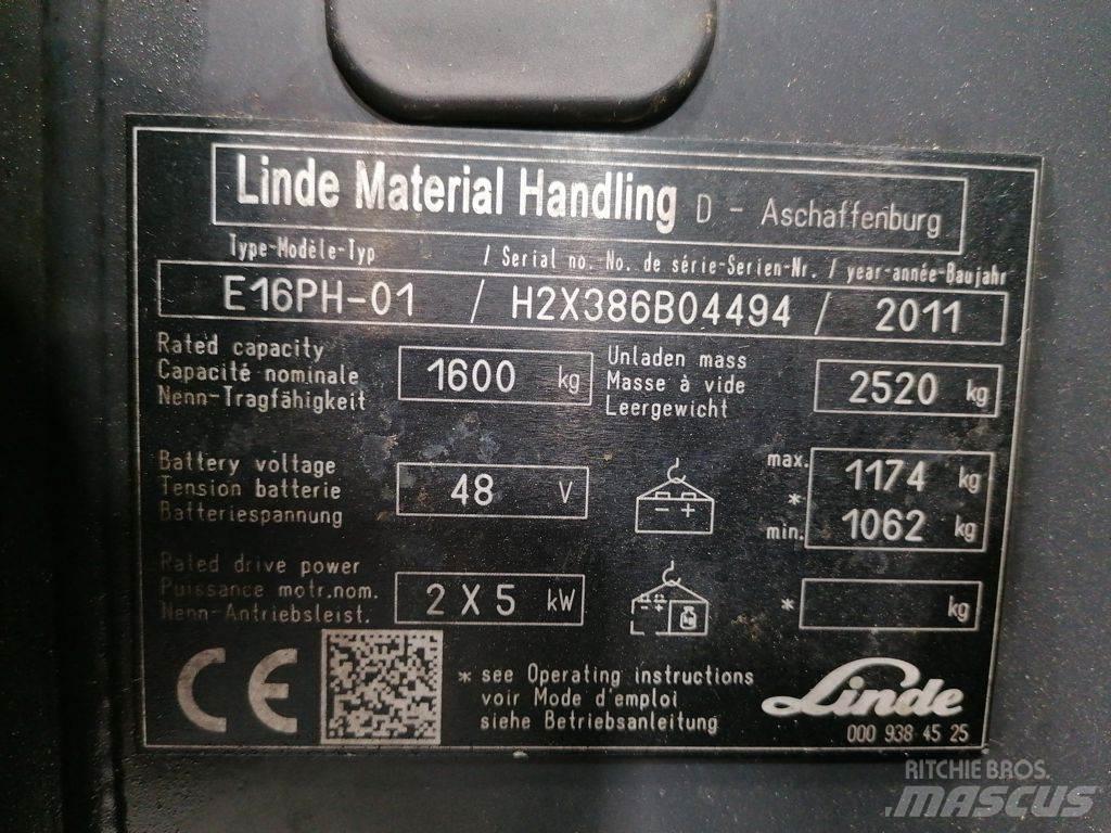 Linde E16PH-01 Електрически вилични кари-повдигачи