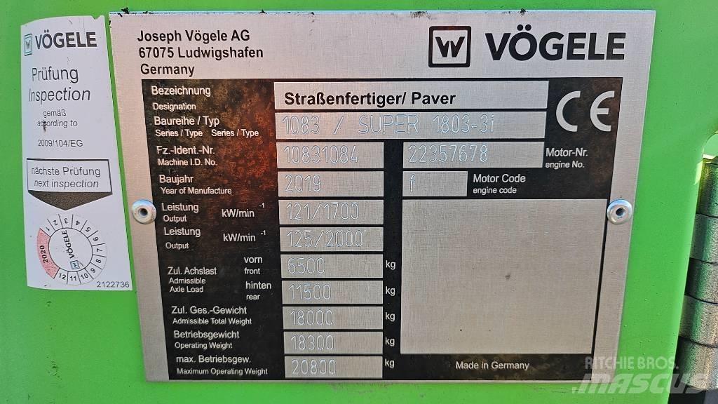 Vögele Super 1803-3i Машини за асфалт