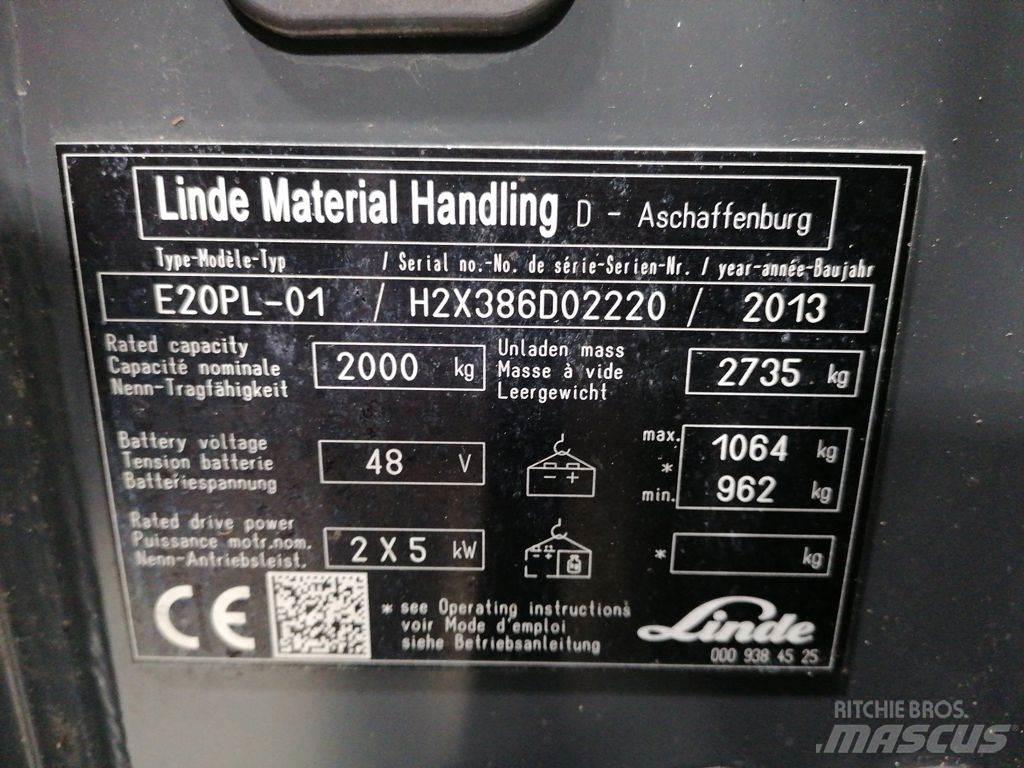Linde E20PL-01 Електрически вилични кари-повдигачи