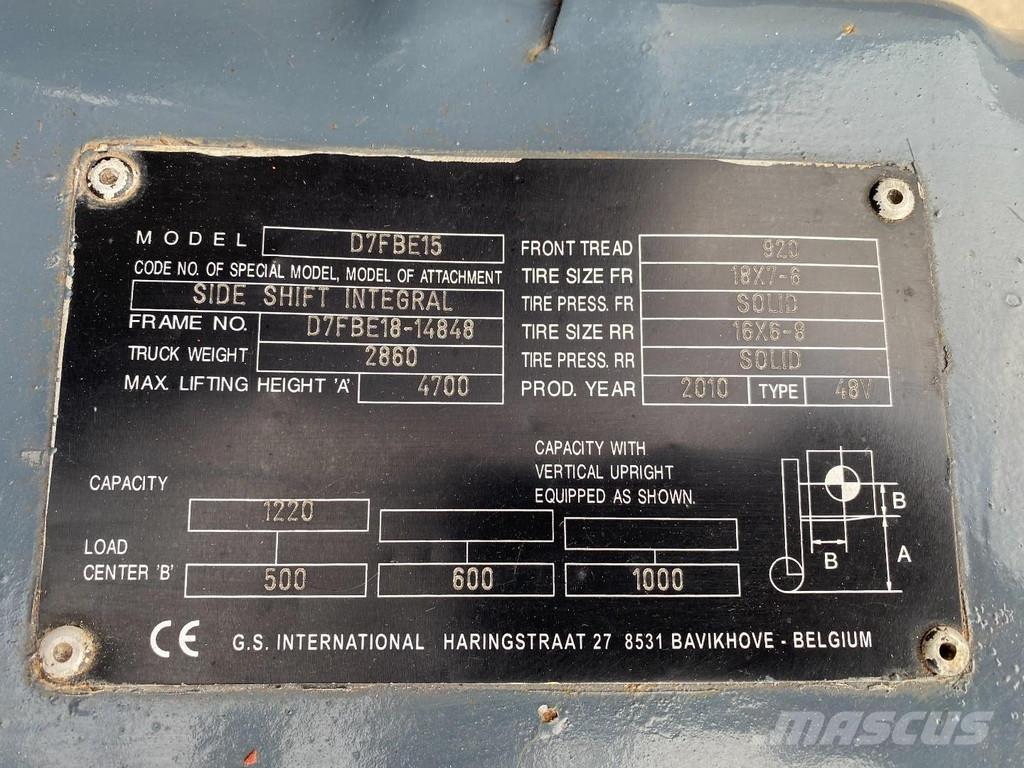 Toyota 7FBEF15 Електрически вилични кари-повдигачи