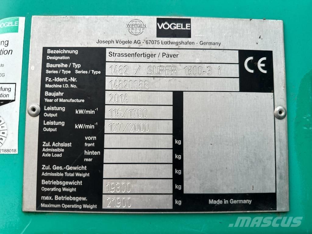 Vögele Super 1800-3i Машини за асфалт