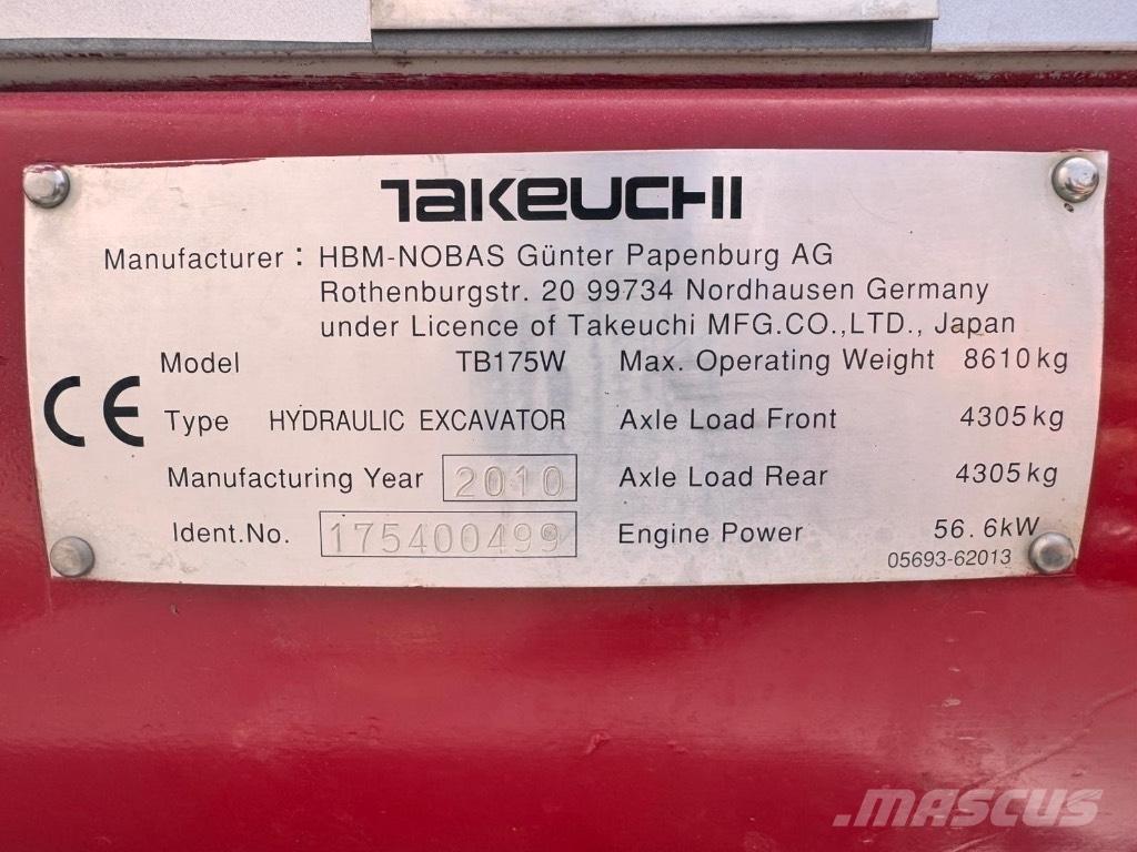 Takeuchi TB 175 W Колесни екскаватори