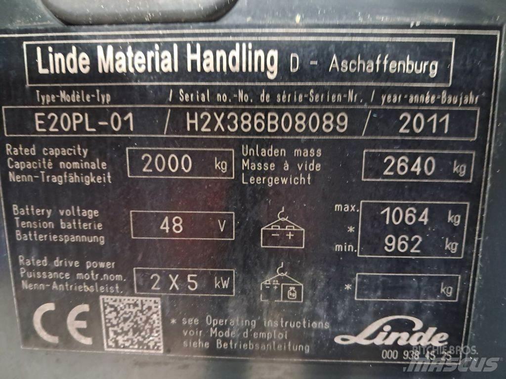 Linde E20PL-01 Електрически вилични кари-повдигачи