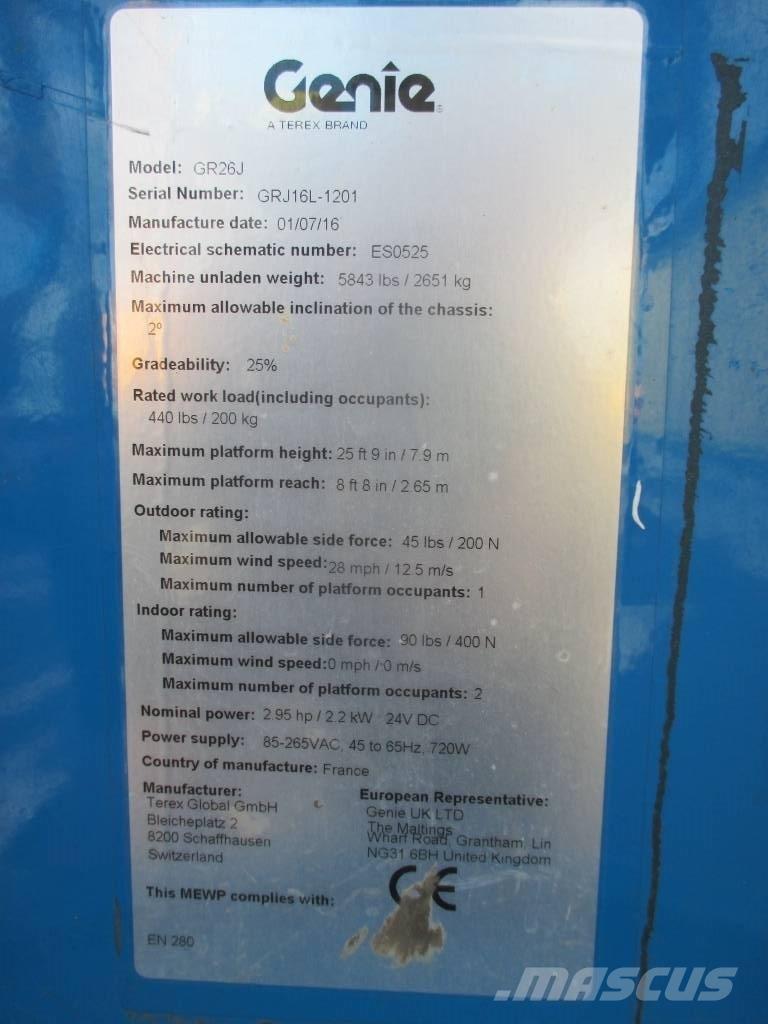Genie GR 26 J Вертикални мачтови повдигачи
