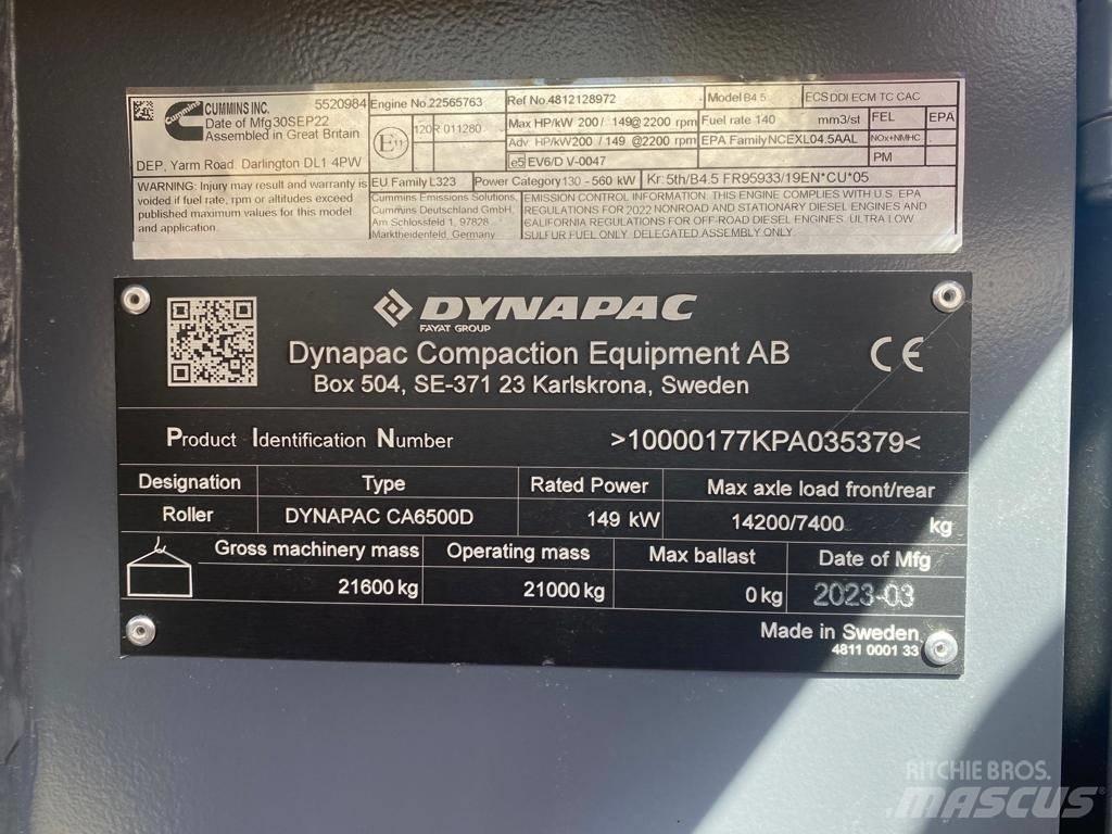 Dynapac CA 6500 D Еднобарабанни ролки
