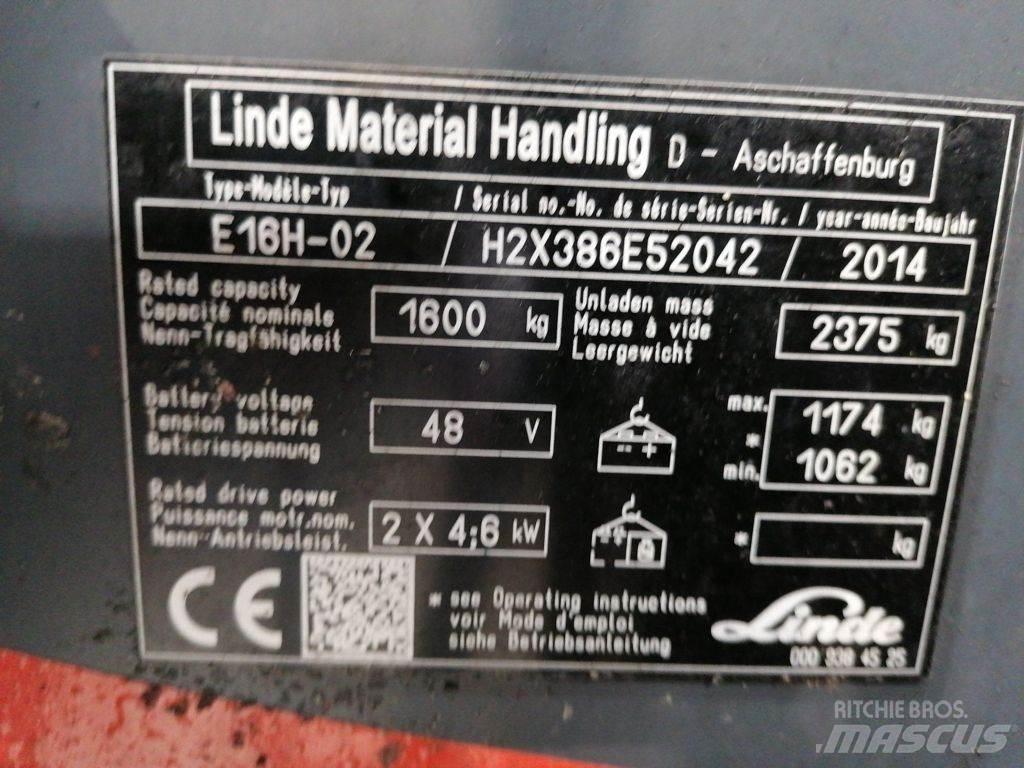 Linde E16H-02 Електрически вилични кари-повдигачи