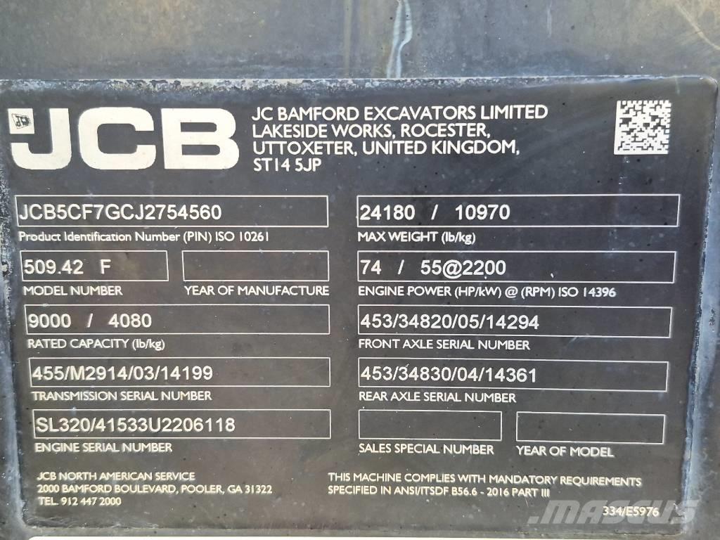 JCB 509-42 Телескопични товарачи