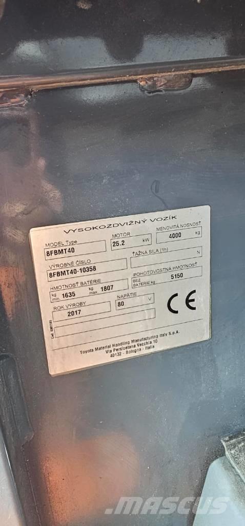 Toyota 8FBMT40 Електрически вилични кари-повдигачи