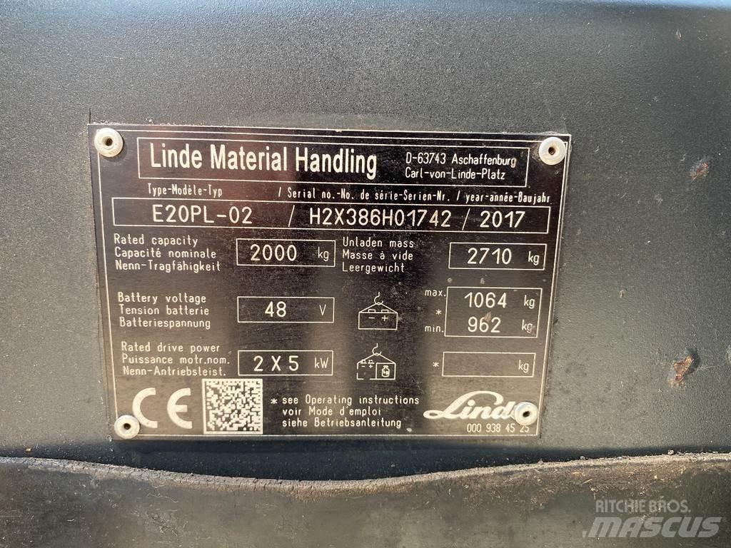Linde E20PL-02 Електрически вилични кари-повдигачи