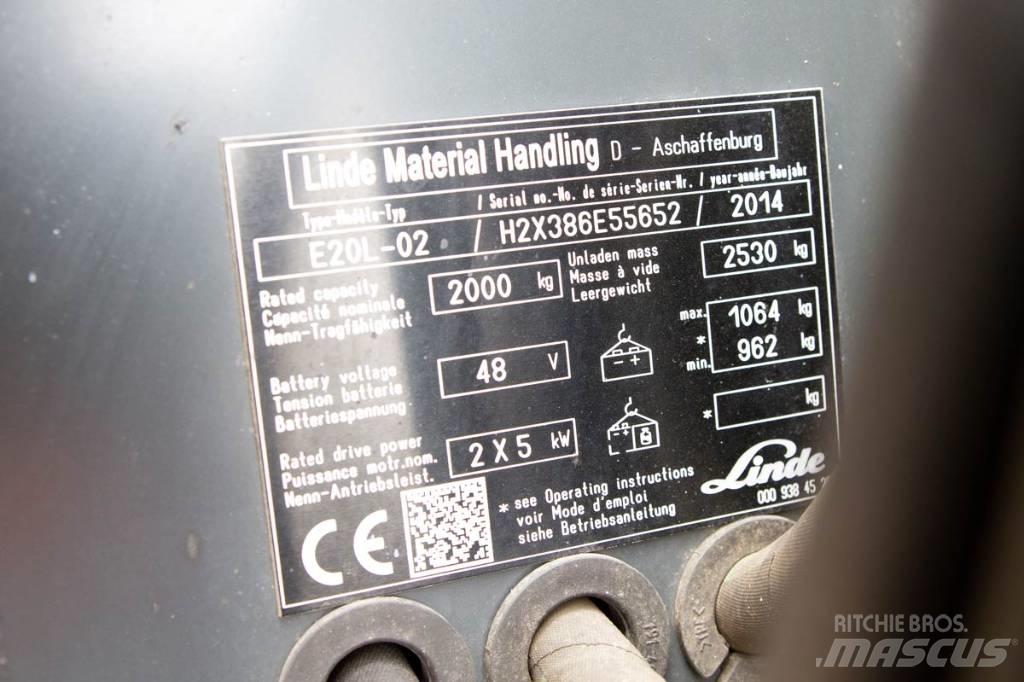 Linde E20L-02 Електрически вилични кари-повдигачи