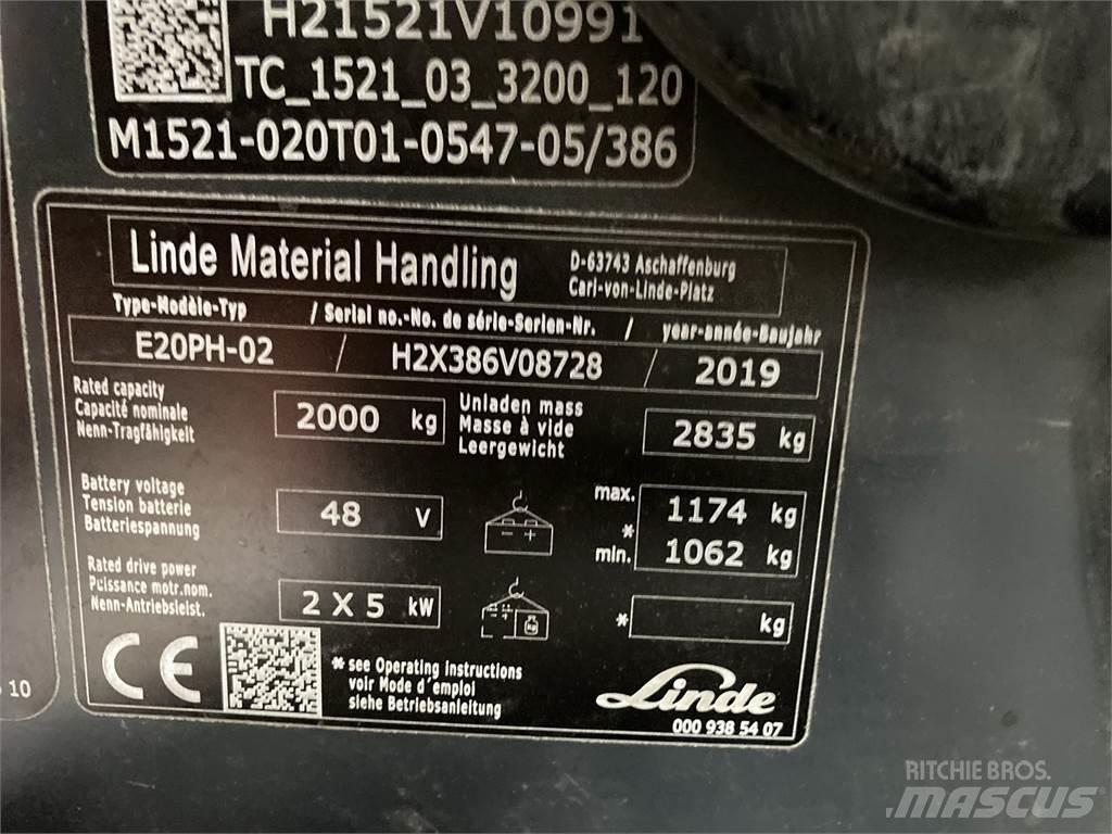 Linde E20PH Електрически вилични кари-повдигачи