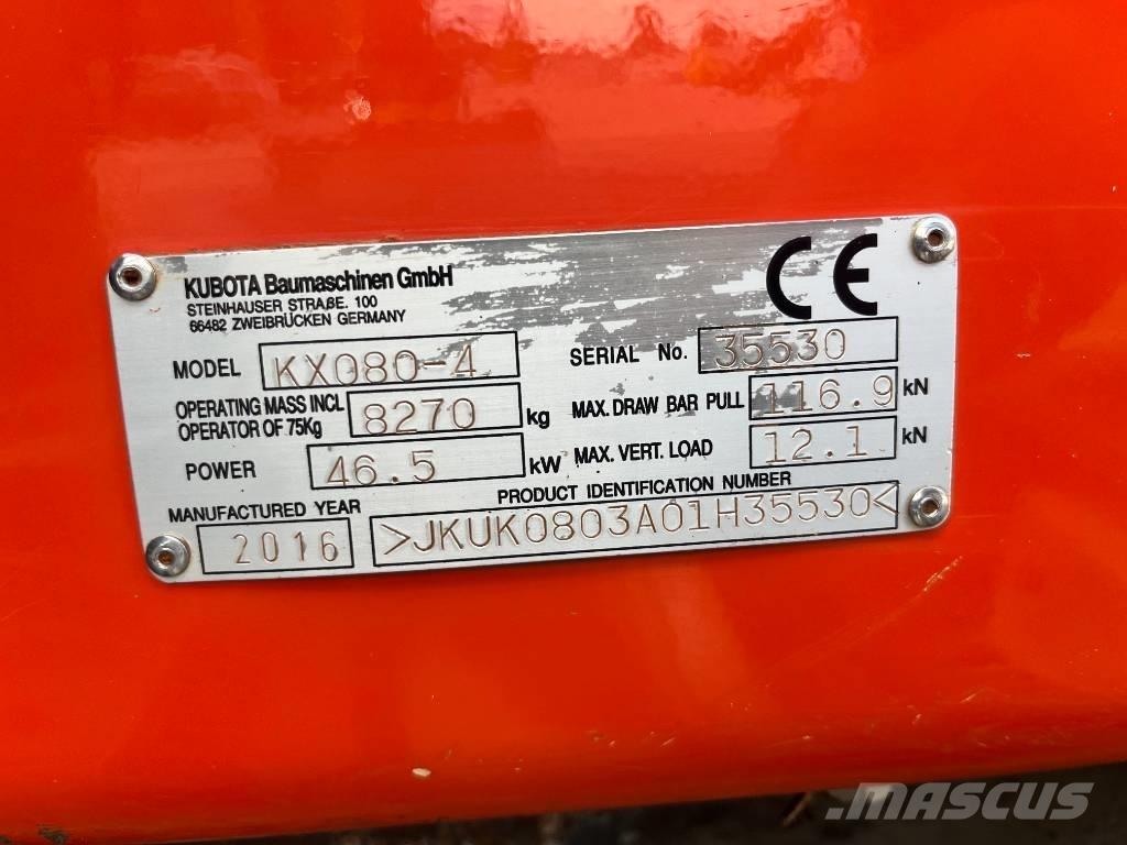 Kubota KX 080 Средни екскаватори 7т - 12т