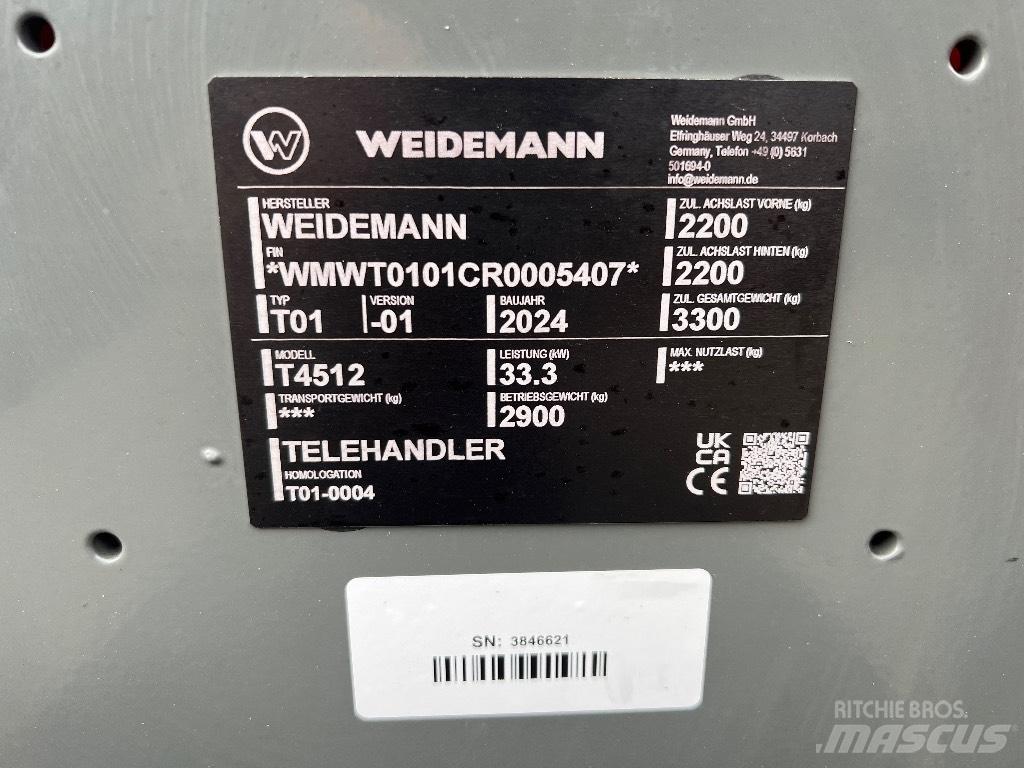Weidemann 4512 Телескопични товарачи за селското стопанство