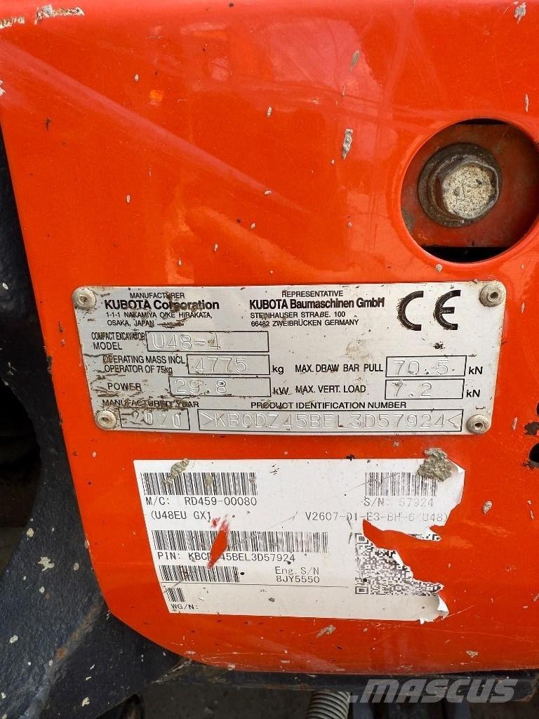 Kubota U 48 Мини екскаватори < 7 т