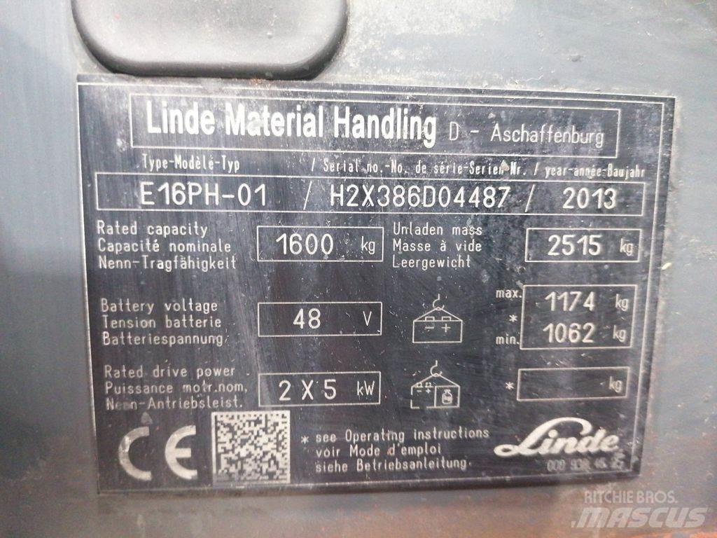 Linde E16PH-01 Електрически вилични кари-повдигачи