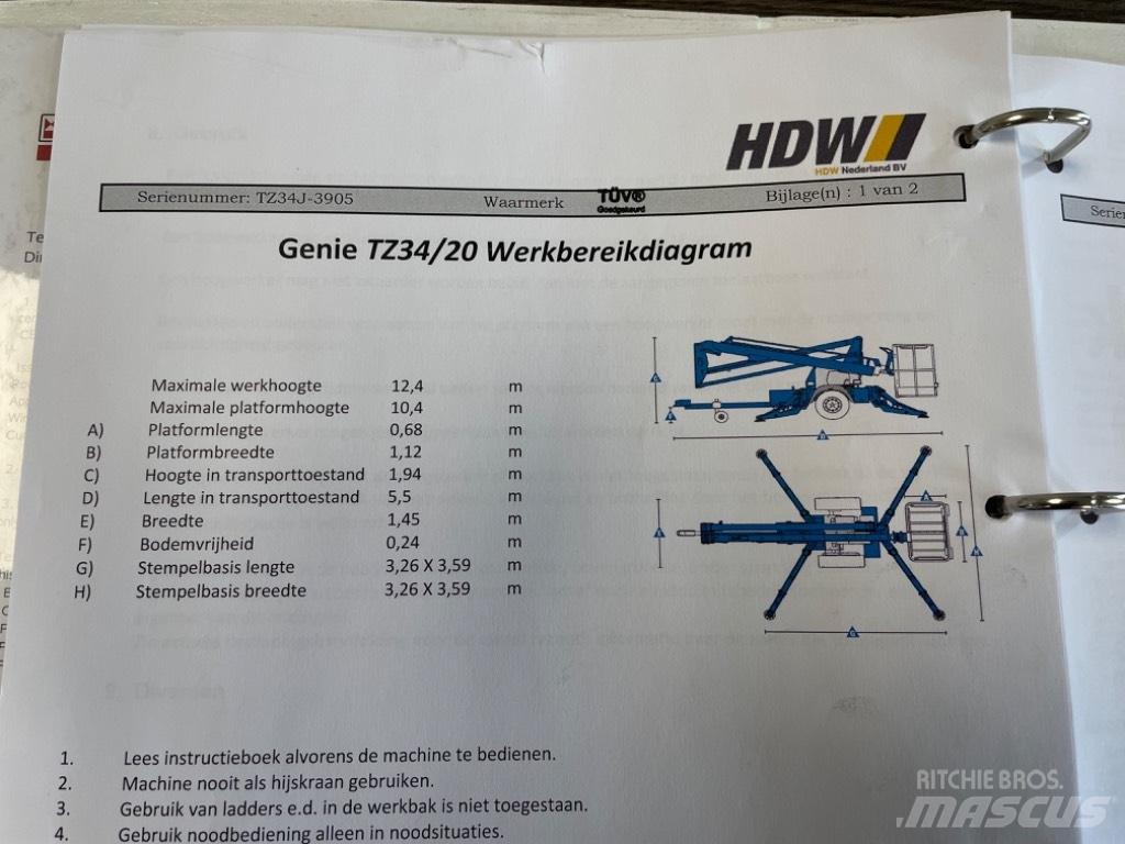 Genie TZ 34/20 Моторизирани платформи с ремарке
