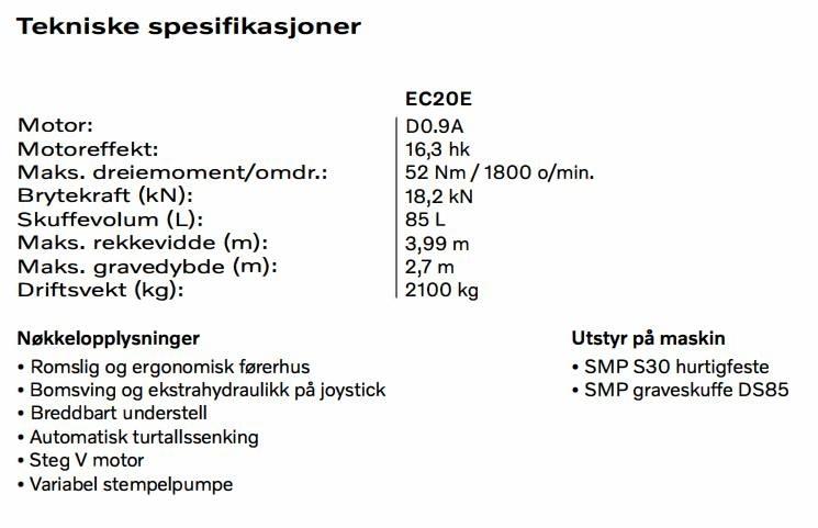 Volvo EC 20 E Мини екскаватори < 7 т