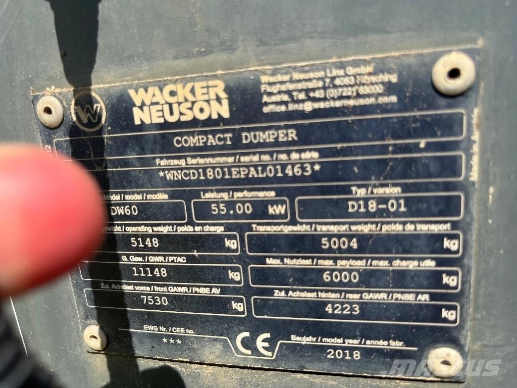 Wacker Neuson DW 60 Странични самосвали