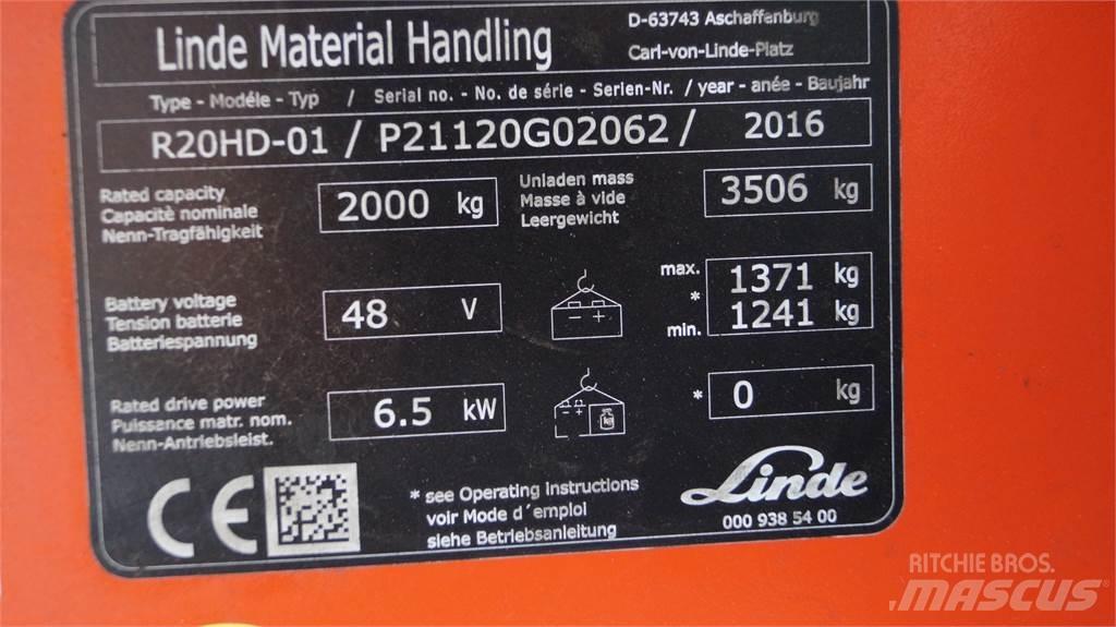 Linde R20HD Ретрак/ Високоповдигач с изместване на вилката напред