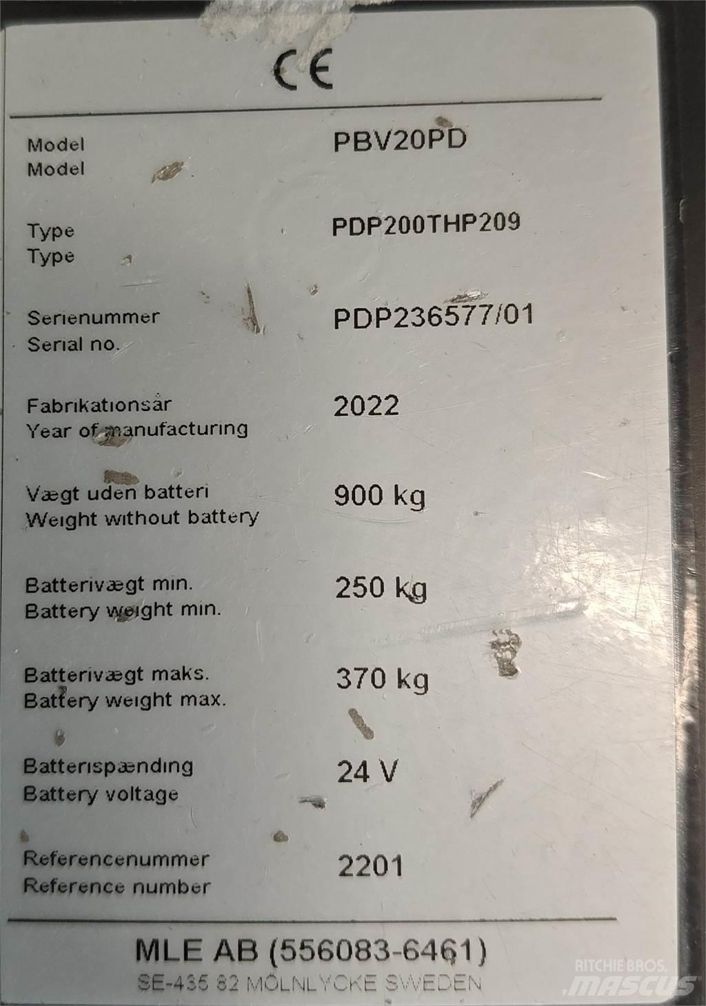 Mitsubishi PBV20PD Транспалетни колички с платформи
