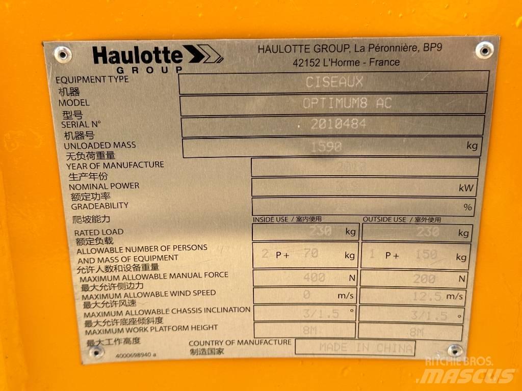 Haulotte OPTIMUM 8 Ножични работни платформи