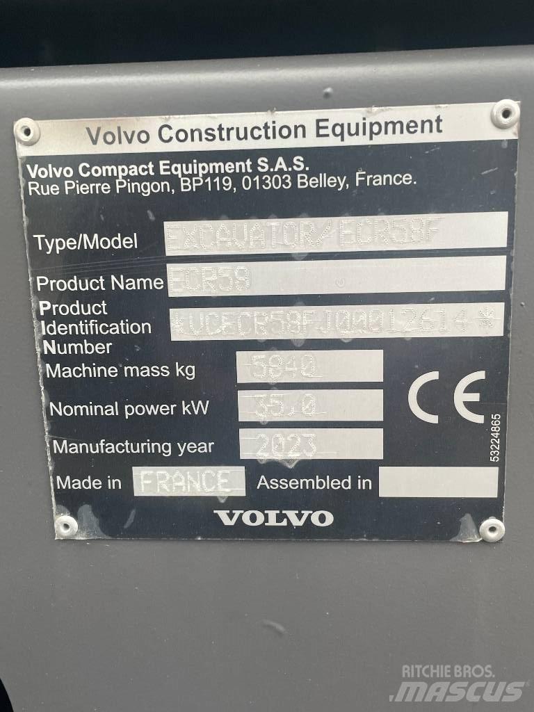 Volvo ECR 58 F Мини екскаватори < 7 т