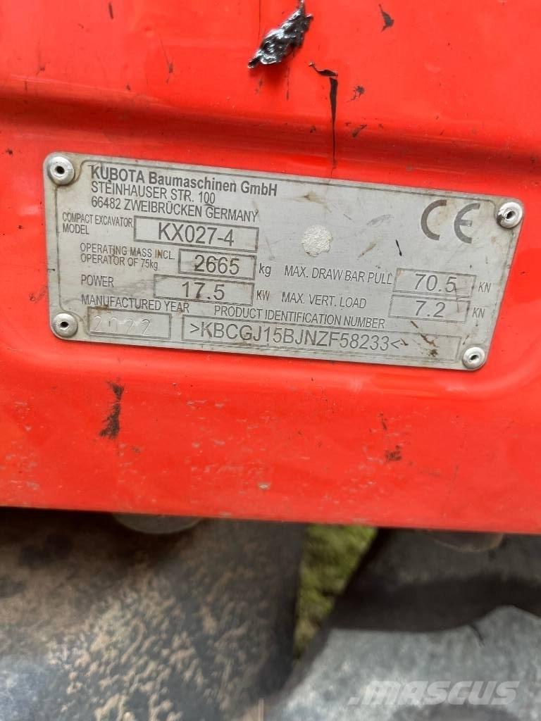 Kubota KX 027-4 Мини екскаватори < 7 т