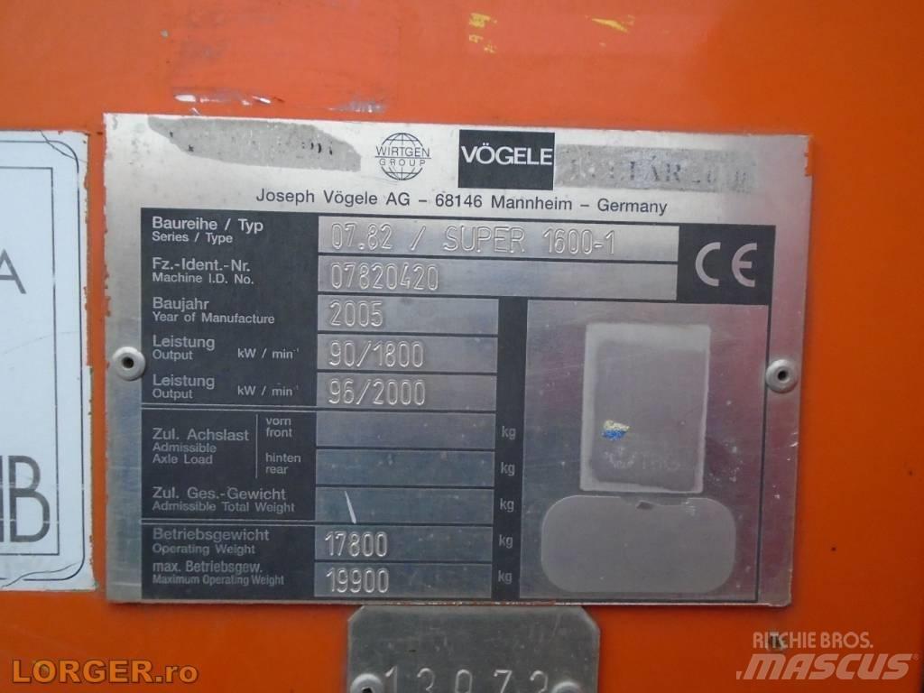 Vögele Super 1600 Машини за асфалт