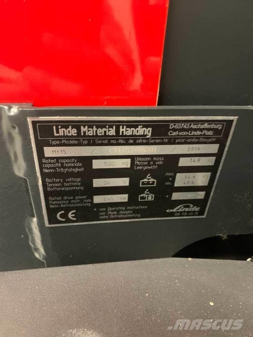 Linde MT15 Колички високоповдигачи с теглич