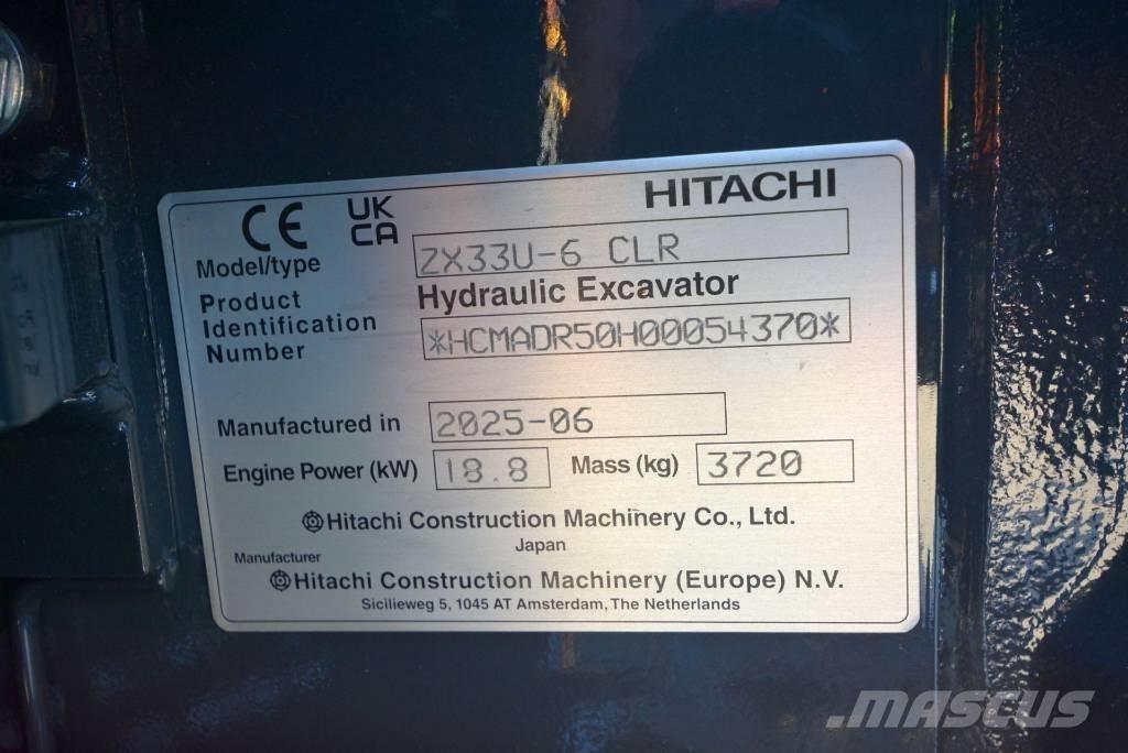 Hitachi ZX 33 U-6 Мини екскаватори < 7 т