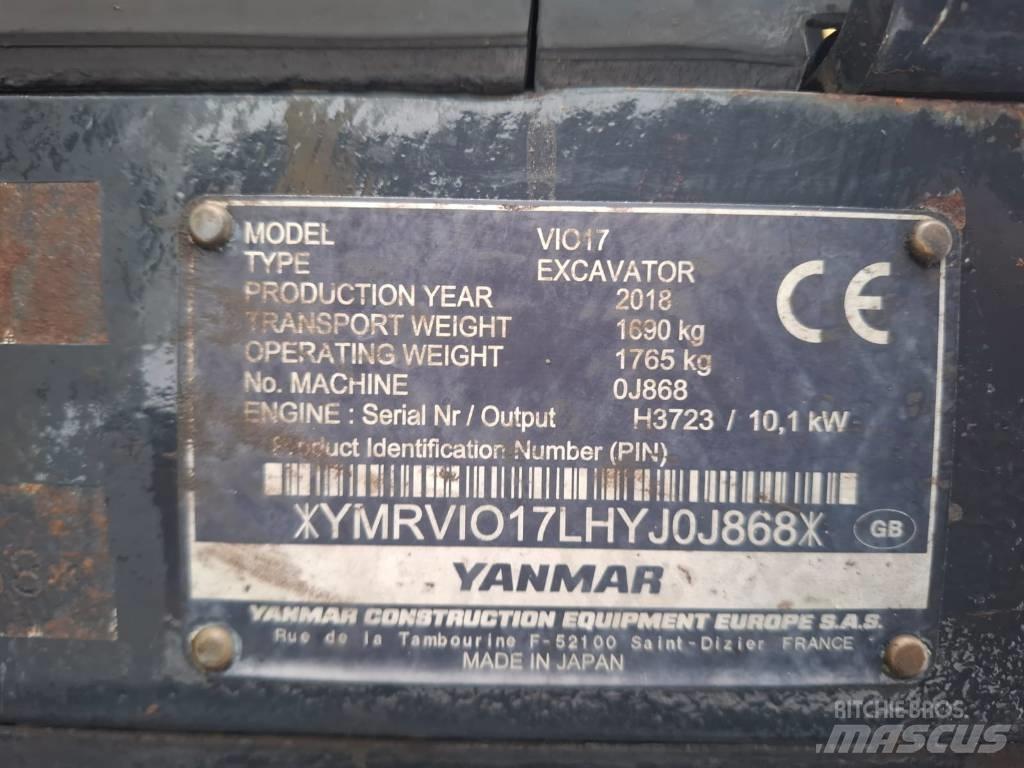 Yanmar Vio 17 Мини екскаватори < 7 т