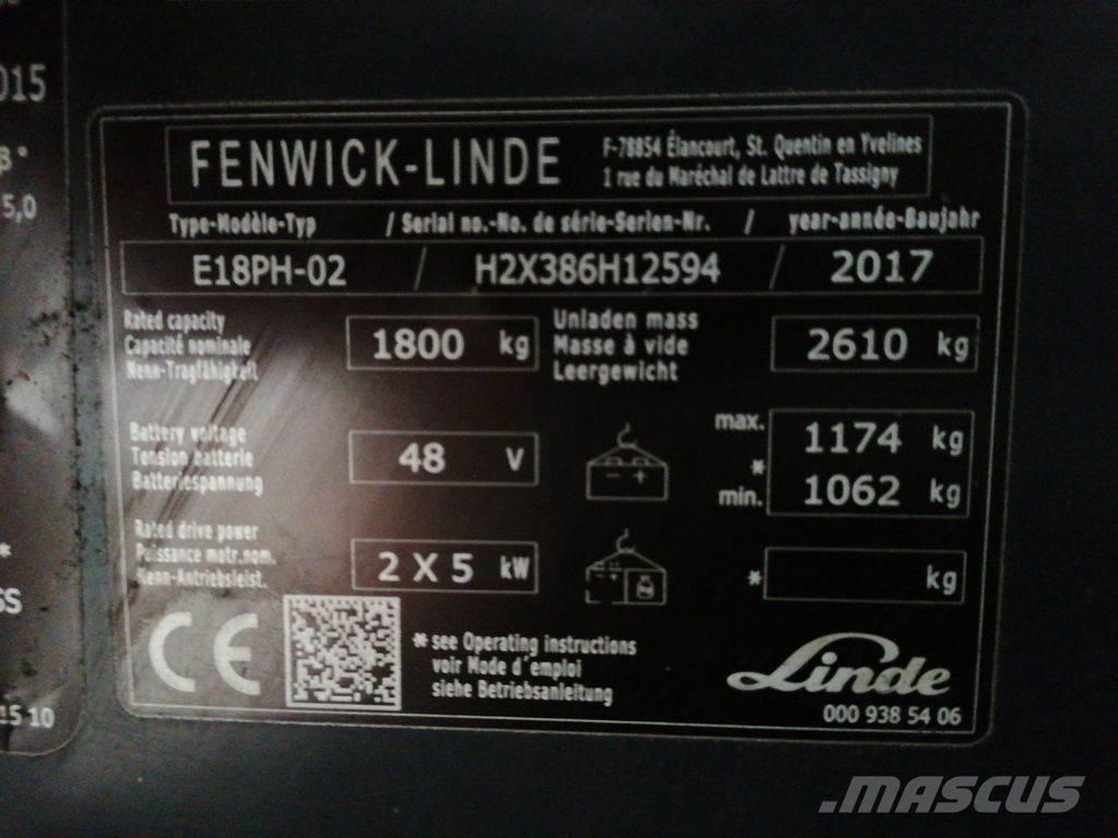 Linde E18PH Електрически вилични кари-повдигачи
