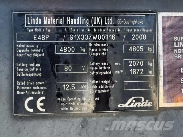 Linde E48P Електрически вилични кари-повдигачи
