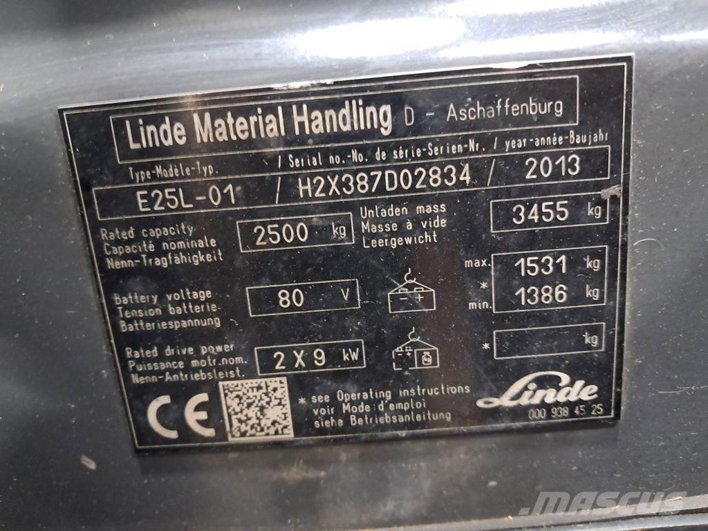 Linde E25L-01 Електрически вилични кари-повдигачи